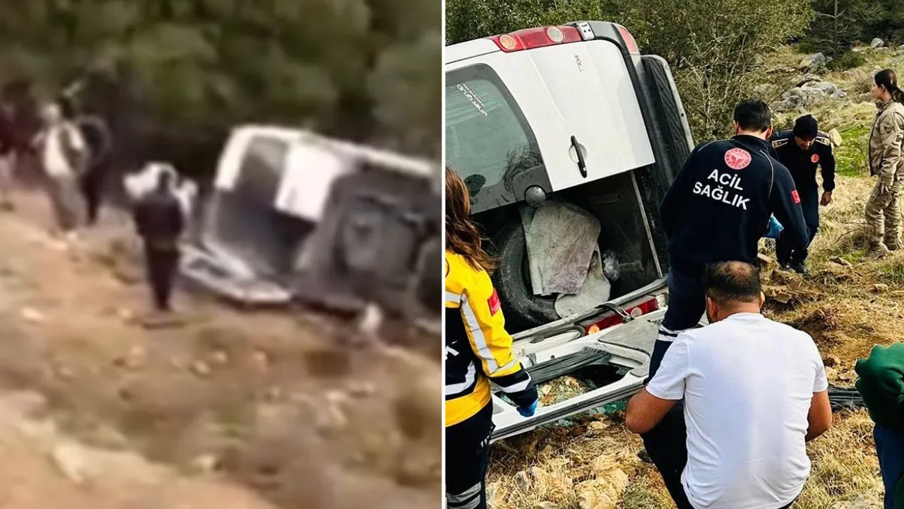 Tarım işçilerini taşıyan minibüs şarampole uçtu: 1 ölü, 3 ağır yaralı