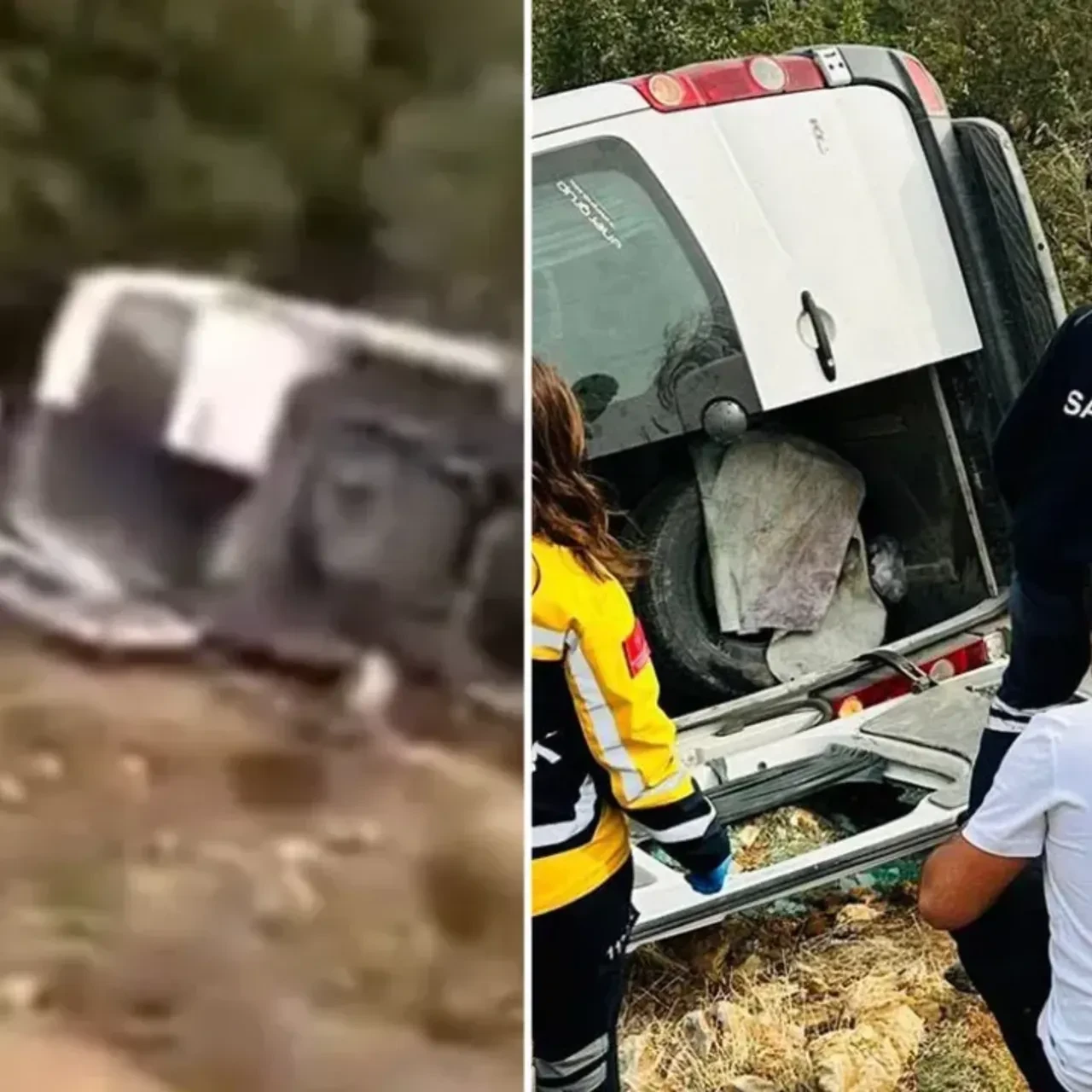 Tarım işçilerini taşıyan minibüs şarampole uçtu: 1 ölü, 3 ağır yaralı