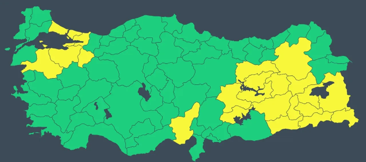 23 ilde sarı alarm! Meteoroloji tek tek uyardı: Batıda sağanak, doğuda kar var