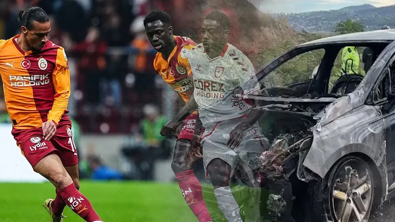 Samsunsporlu Anthony Musaba'nın kullandığı otomobil yandı: Ailesiyle birlikte içindeydi