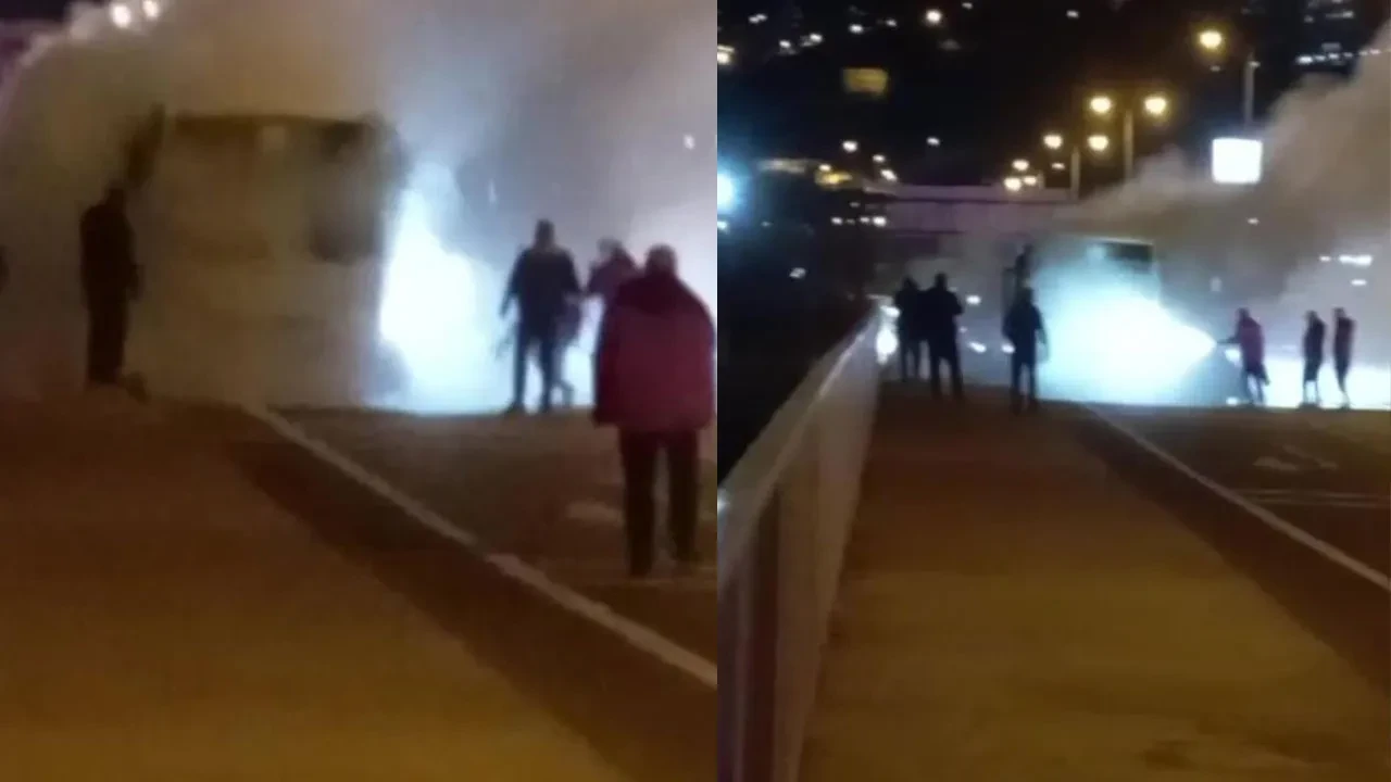 Yolcular paniğe kapıldı! Zonguldak'ta otobüs alevlere teslim oldu