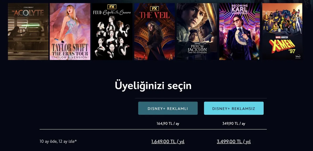 Disney+ reklamlı abonelik paketi fiyatları