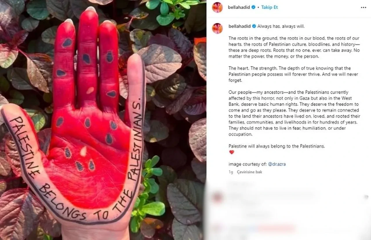 Bella Hadid Filistin'e destek verdi
