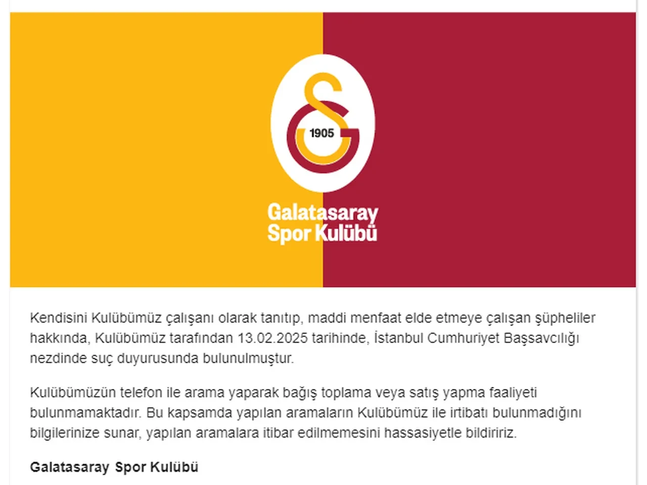 Galatasaray suç duyurusunda bulundu!