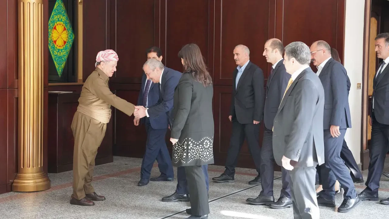 İmralı heyeti Mesut Barzani ile görüştü! DEM Parti'den açıklama geldi