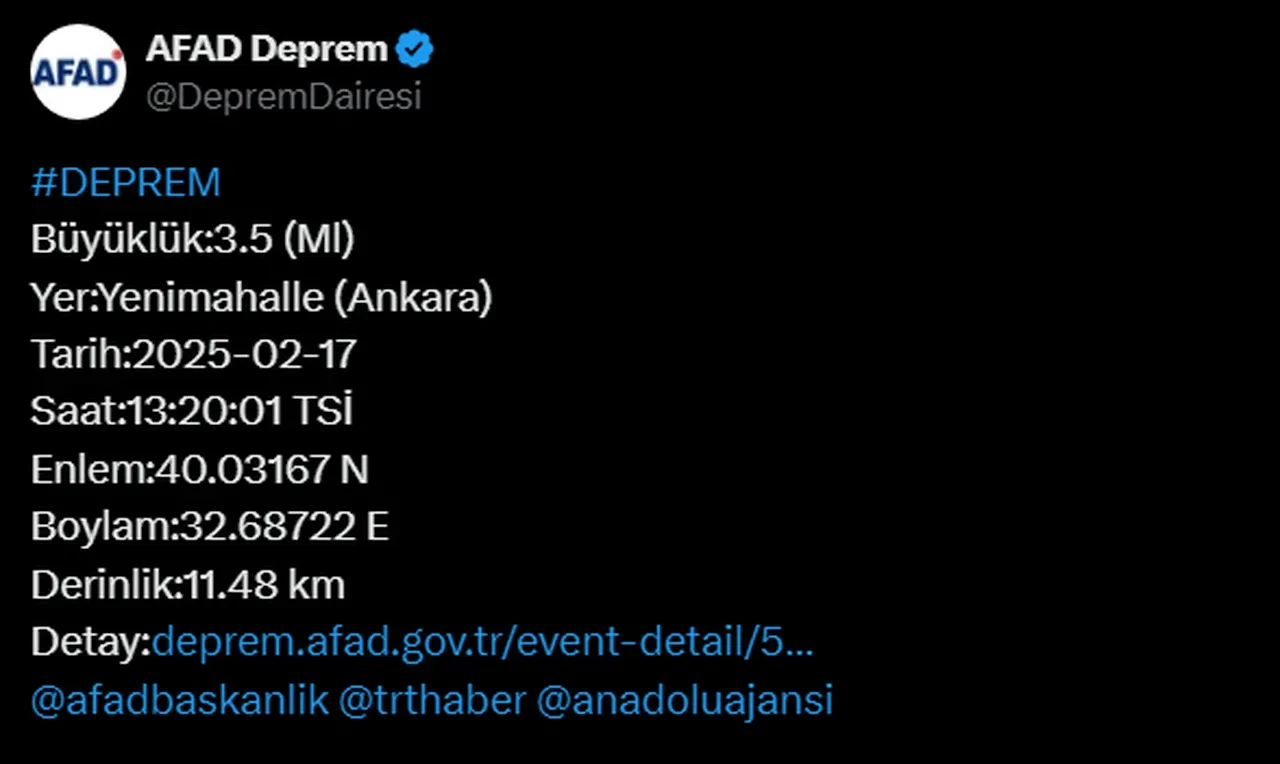 Son dakika | Ankara deprem ile sallandı! AFAD'dan açıklama