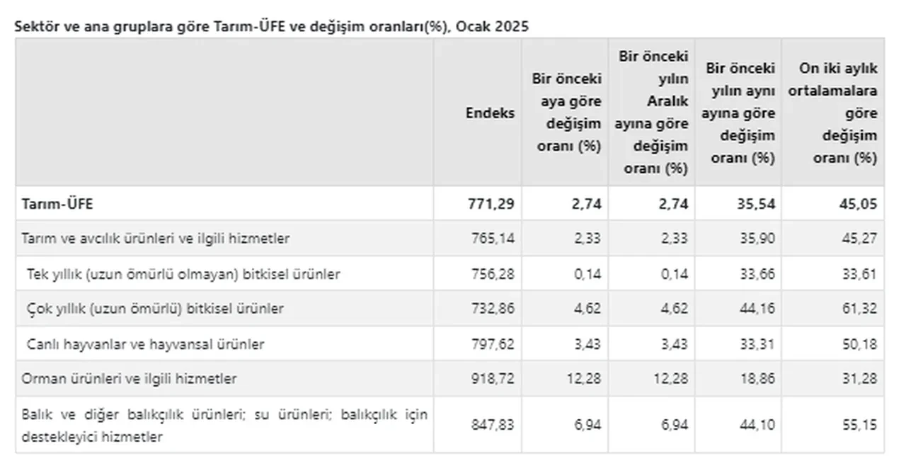 Üretici fiyatları ocakta artmaya devam etti! TÜİK açıkladı: Tarım ürünlerinde büyük değişim