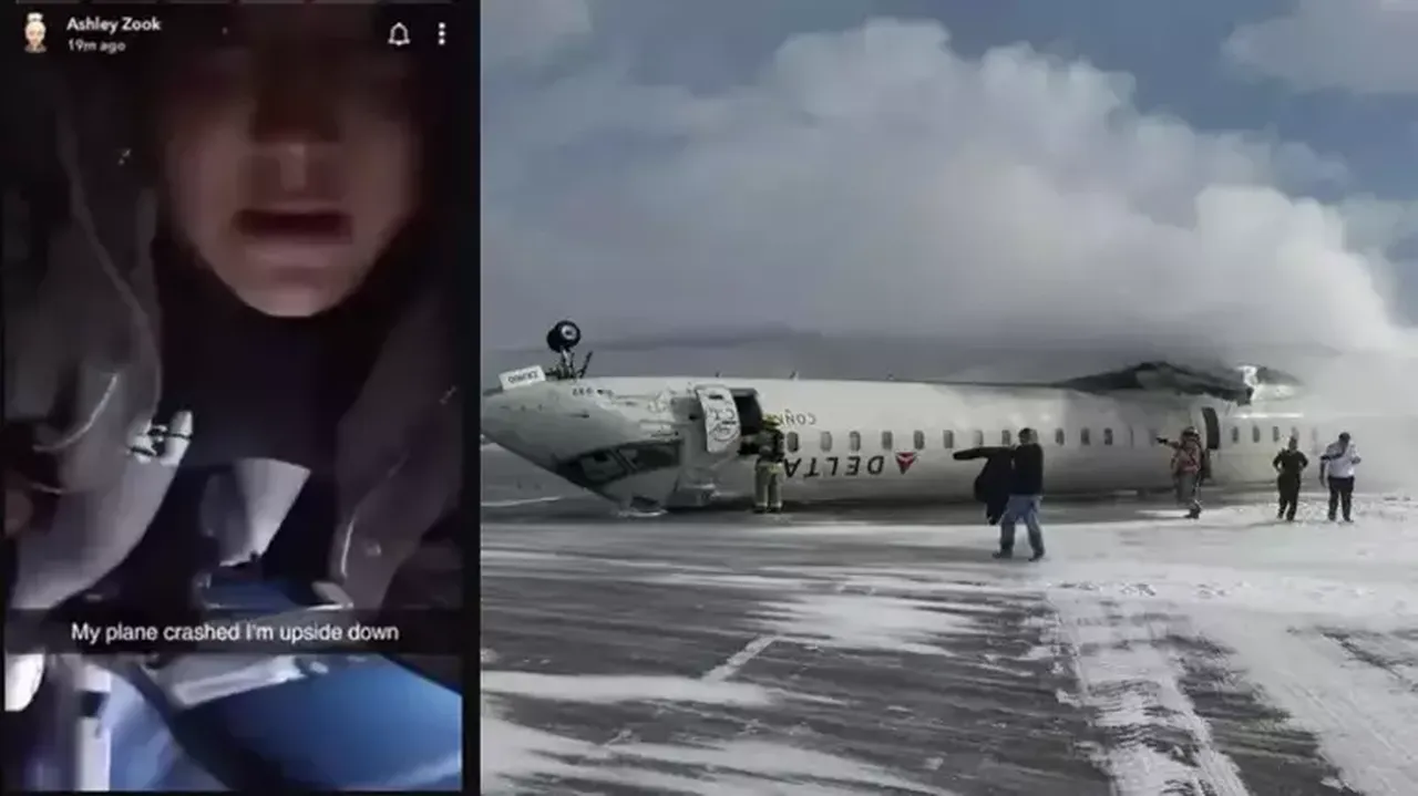 Kanada'da ters dönen uçağın kaza anları! Yolcular yaşadıkları korku dolu anları anlattı