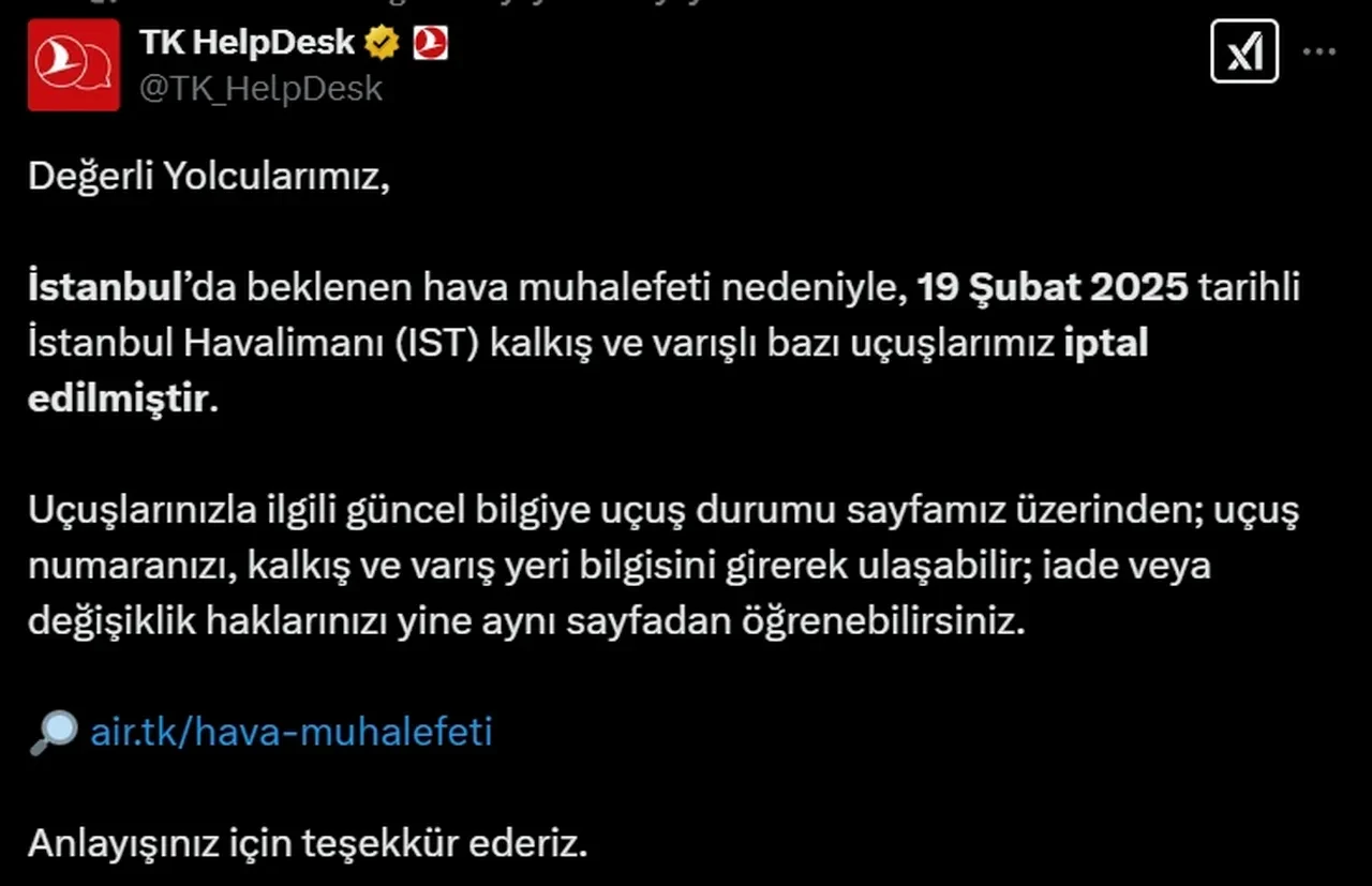 Sabiha Gökçen Havalimanı iptal edilen uçuşlar! 20-21 Şubat'ta bazı uçuşlar iptal oldu