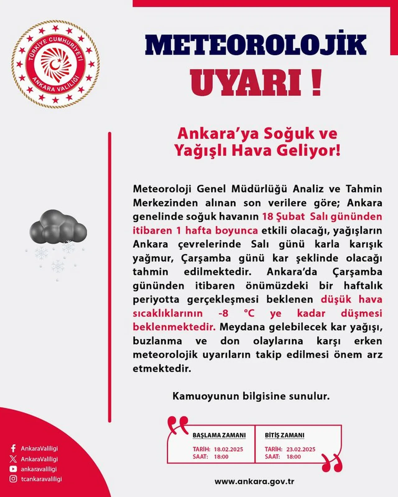 Ankara’da okullar tatil mi? Valilikten bir açıklama gelip gelmediği merak ediliyor