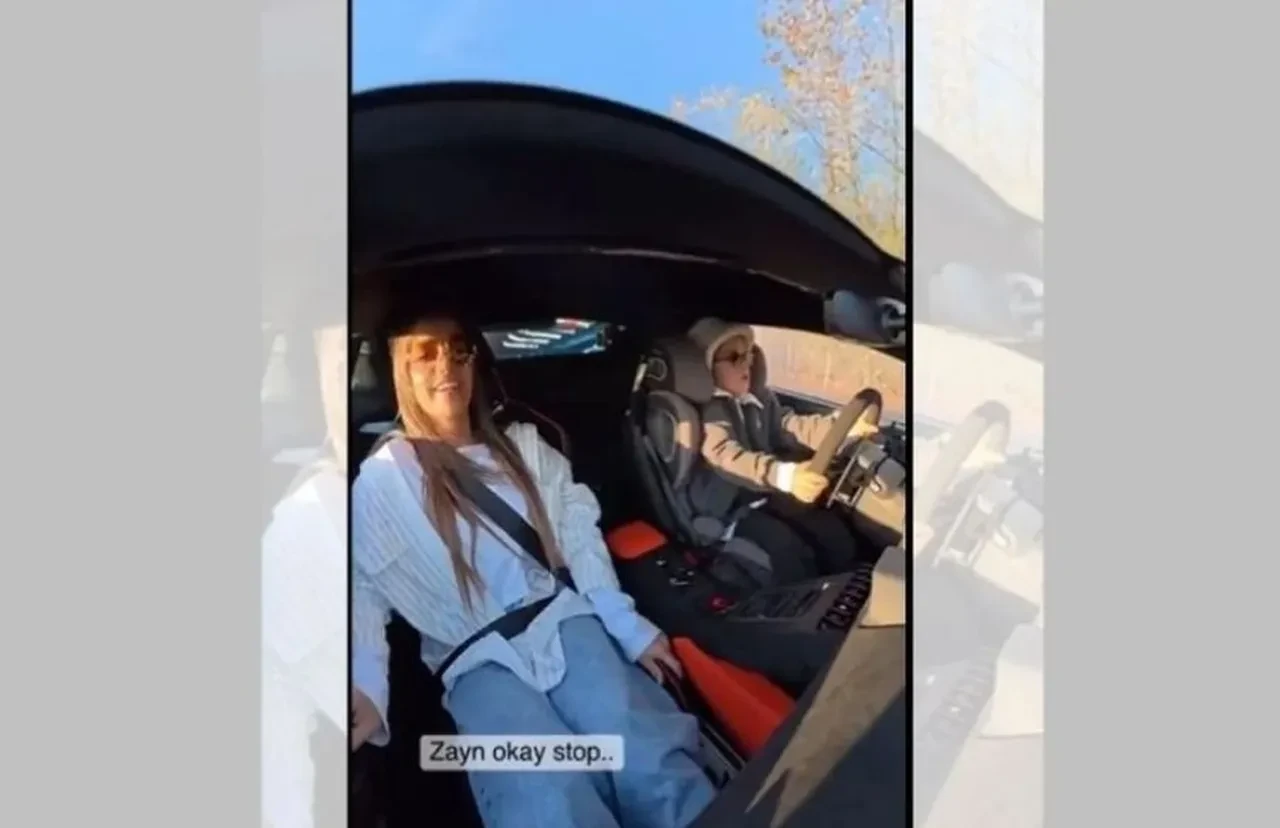 Kenan Sofuoğlu'nun 5 yaşındaki oğlu karlı zeminde drift attı