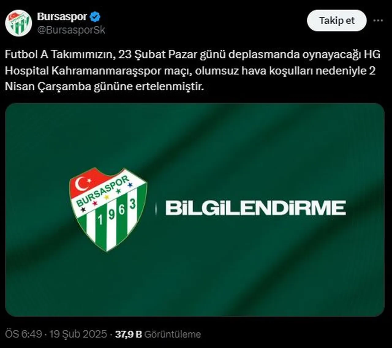 Bursaspor, Eskişehirspor maçı bugün var mı, hangi kanalda? 3. Lig ve BAL karşılaşmaları ertelendi