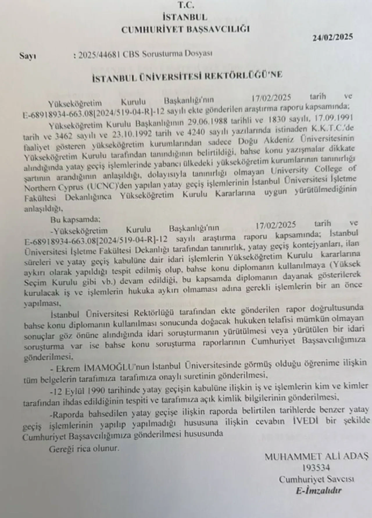 Savcılıktan Ekrem İmamoğlu hamlesi! İstanbul Üniversitesi'ne diplomayla ilgili yazı gönderildi