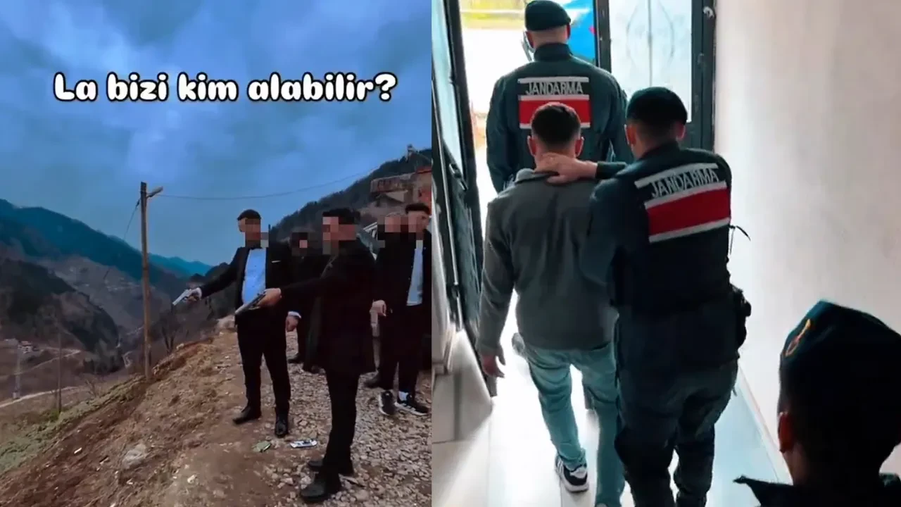 Silahla 'La bizi kim alabilir' paylaşımı yapan 2 kişi jandarmalar tarafından evlerinden alındı!