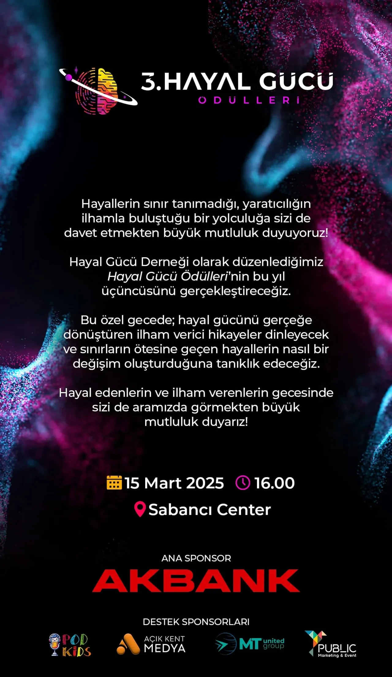 3. Hayal Gücü Ödülleri heyecanı! Yer ve tarih belli oldu