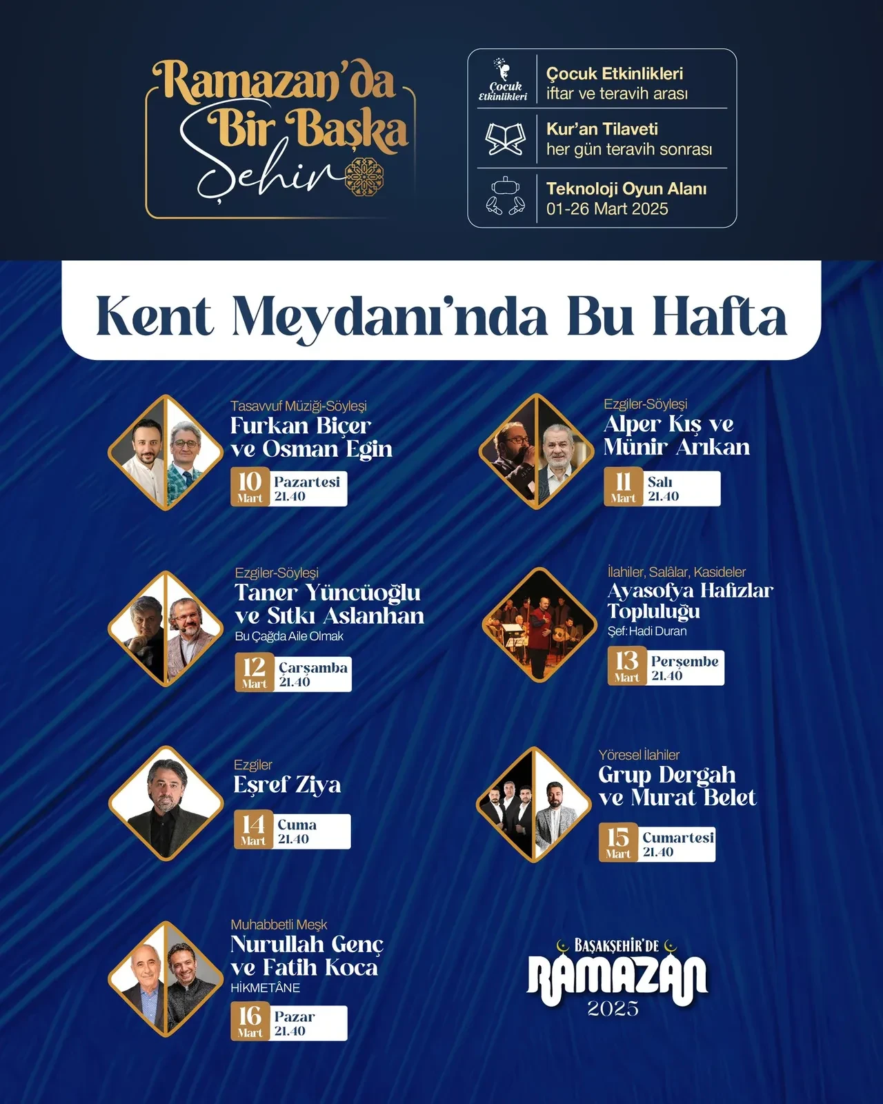 Başakşehir Ramazan etkinlik programı ve iftar çadır yerleri dikkat çekti