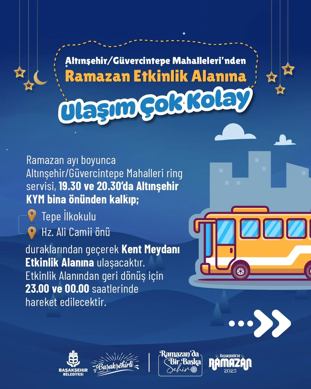 Başakşehir Ramazan etkinlik programı ve iftar çadır yerleri dikkat çekti