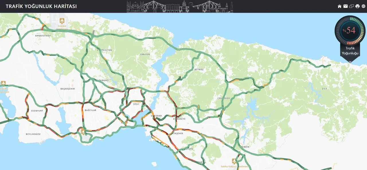 İstanbul trafik yoğunluk haritası son durum! Megakent kilit durumda
