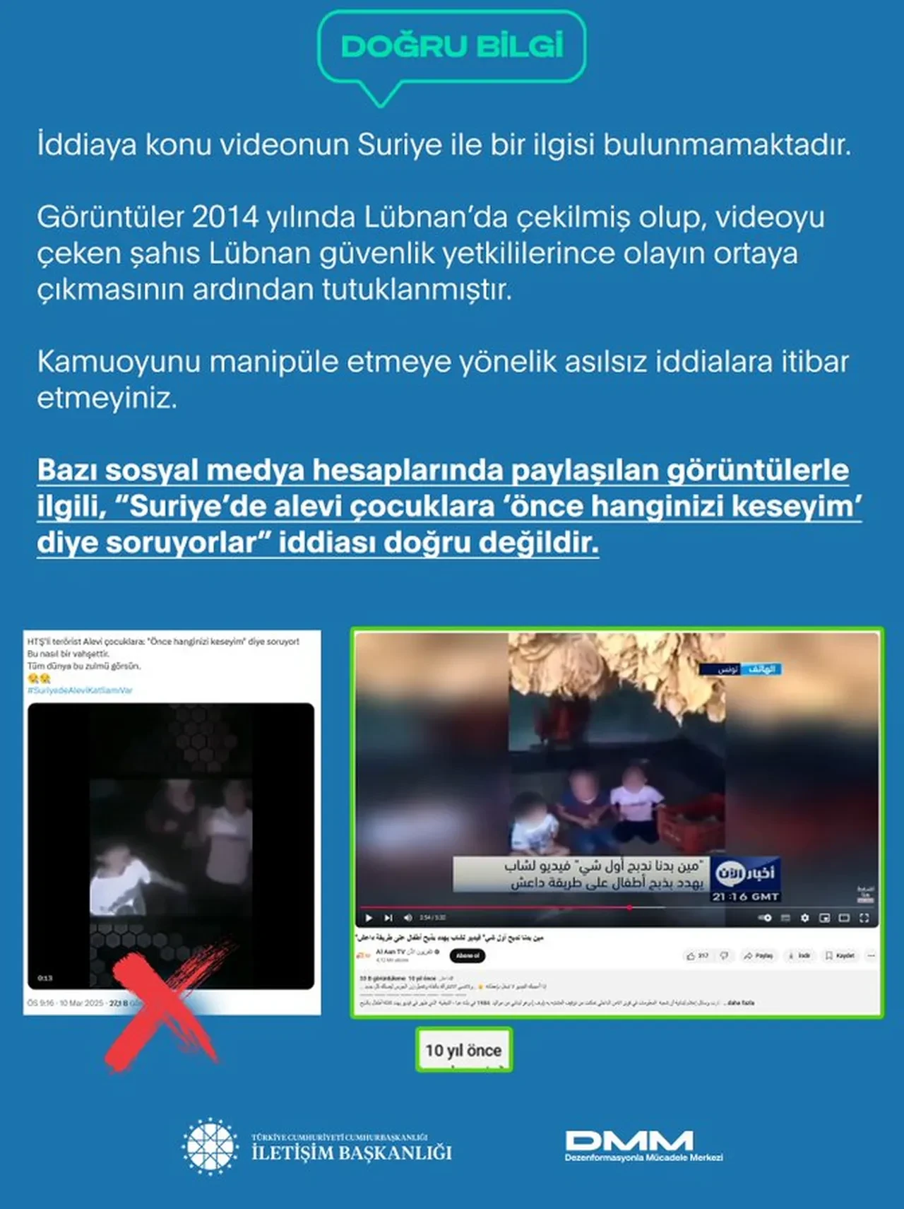 Suriye’de çekildiği iddia edilen Alevi çocuklarla ilgili video için açıklama