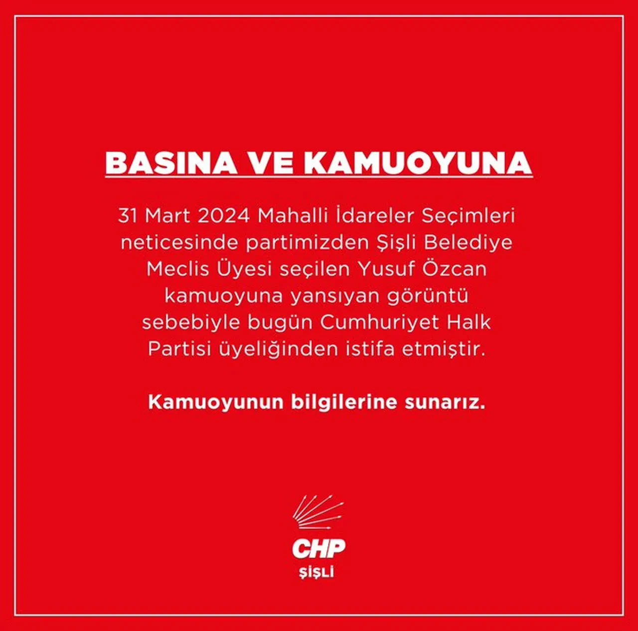 CHP’li Yusuf Özcan istifa etti: Sosyal medyada görüntüler tepki çekti