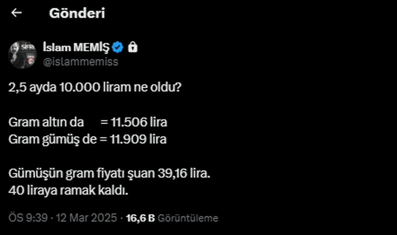 Kazandıran belli! İslam Memiş açıkladı: İşte son 2,5 ayın en çok kazandıran yatırımı