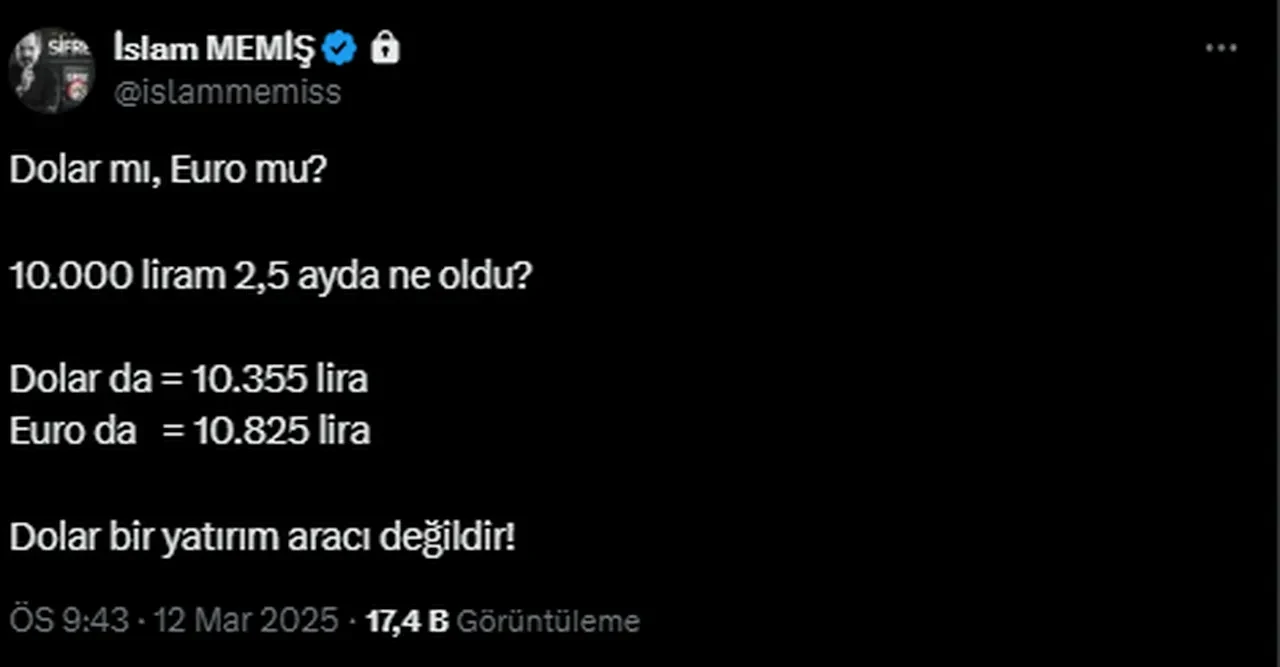 Kazandıran belli! İslam Memiş açıkladı: İşte son 2,5 ayın en çok kazandıran yatırımı