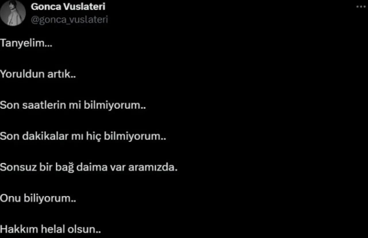 Gonca Vuslateri'nin Tanyeli paylaşımı korkuttu: Helal olsun
