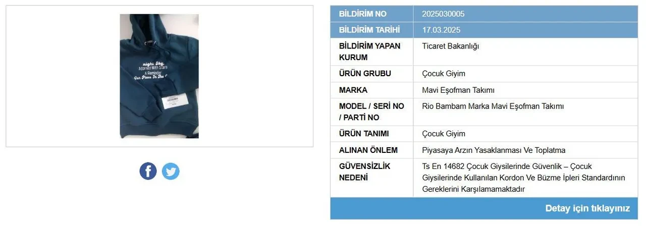 Ebeveynler dikkat! Bir çocuk giyim ürününün satışı yasaklandı: Bakanlık acil toplatma kararı aldı