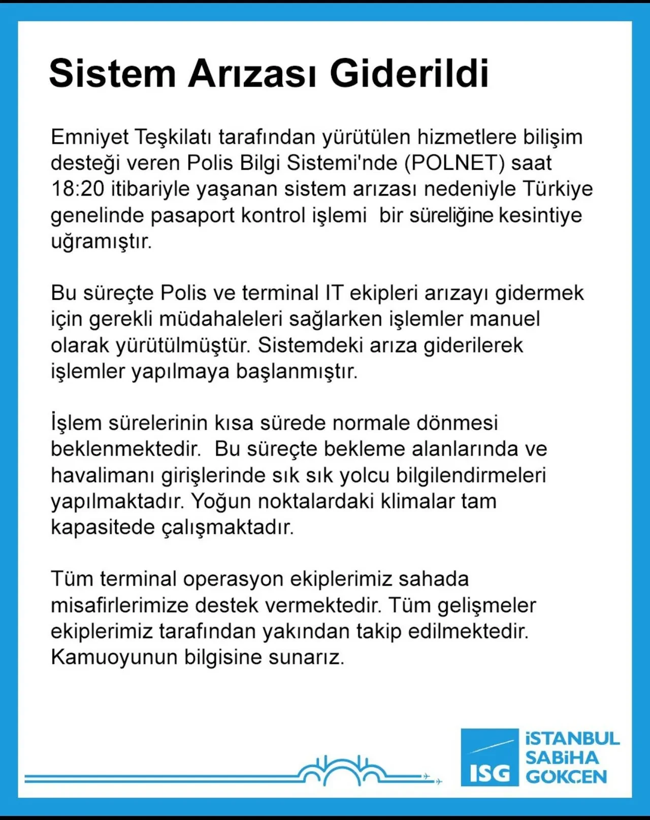 POLNET Krizi: Sabiha Gökçen’de kuyruk oluştu, Ulaştırma Bakanlığından açıklama geldi