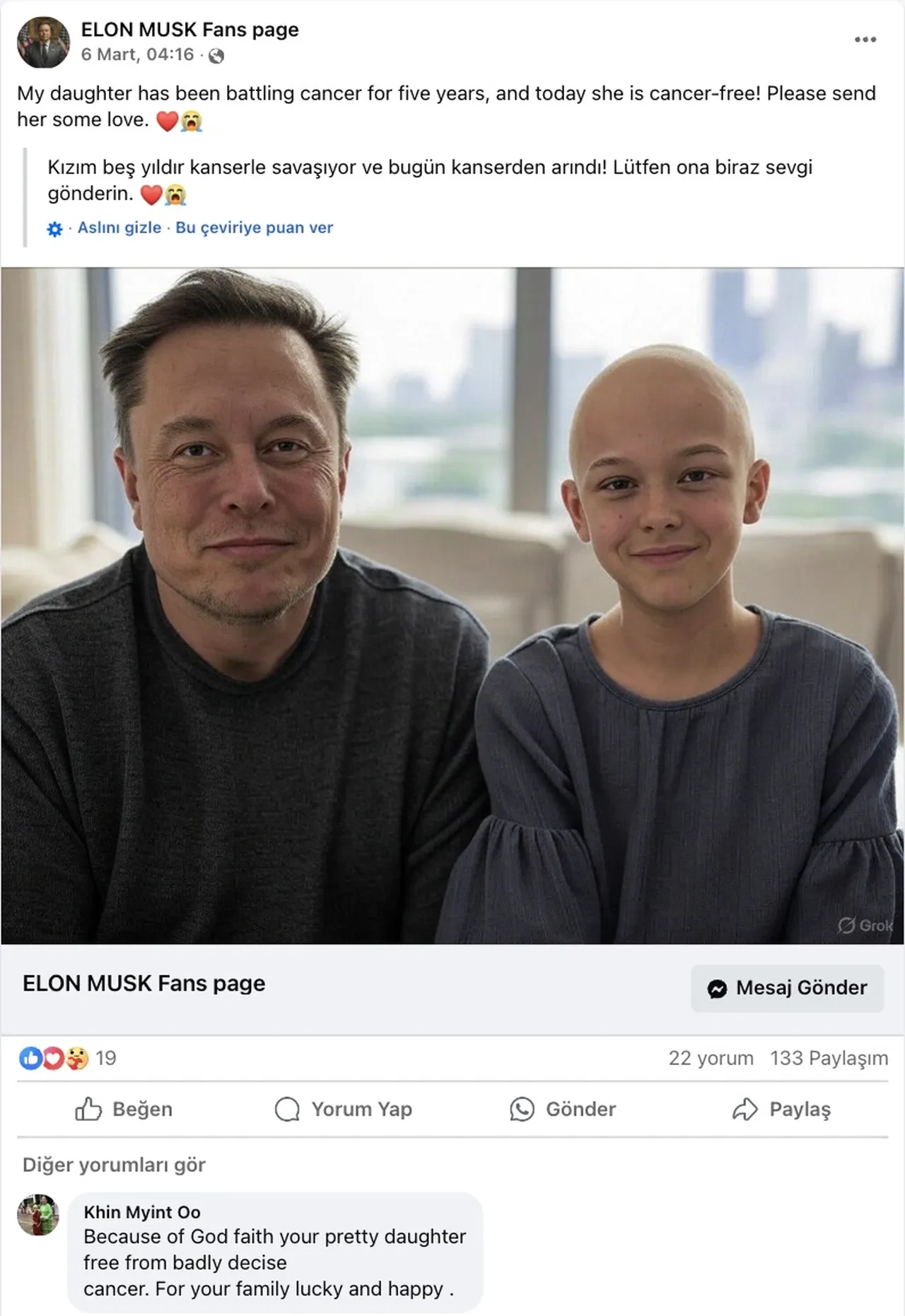 Elon Musk'ın kızı kanser mi? O iddialara cevap geldi