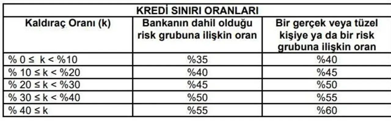 Kalkınma ve yatırım bankalarının vereceği kredilere sınırlama
