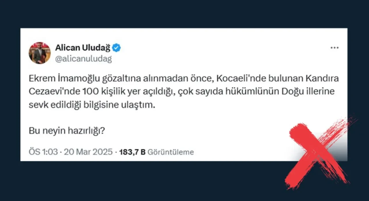 'Kandıra Cezaevi'nde İmamoğlu'na yer açıldı' iddiasına yalanlama!