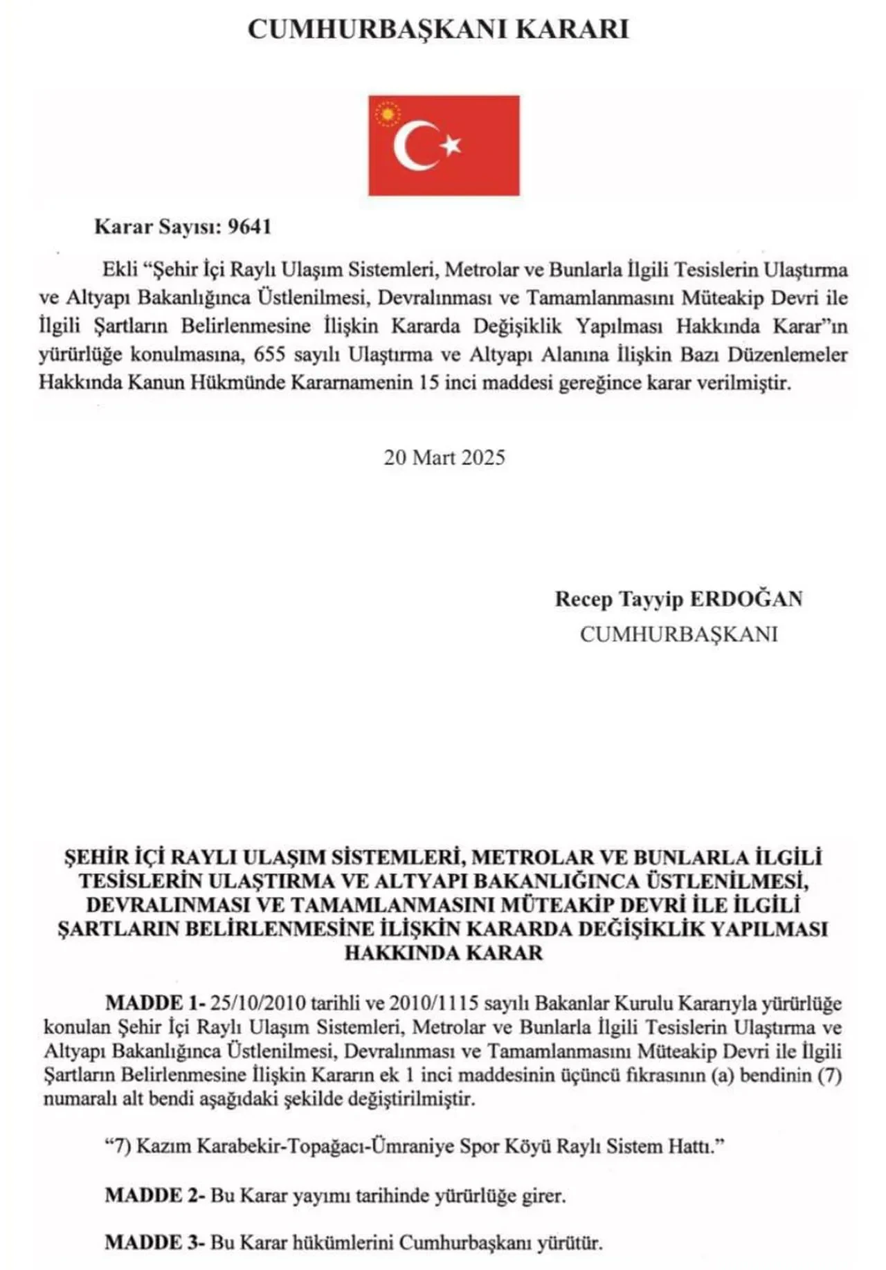 İstanbul'daki metro projesi İBB'den alınıp Ulaştırma Bakanlığı'na devredildi! Karar Resmi Gazete'de yayımlandı