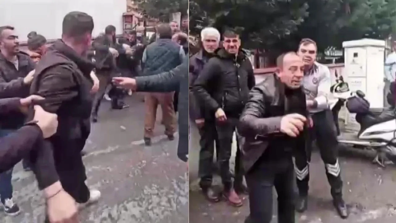 Cami önünde ara gaz kavgası! Motokurye ile cemaat birbirine girdi