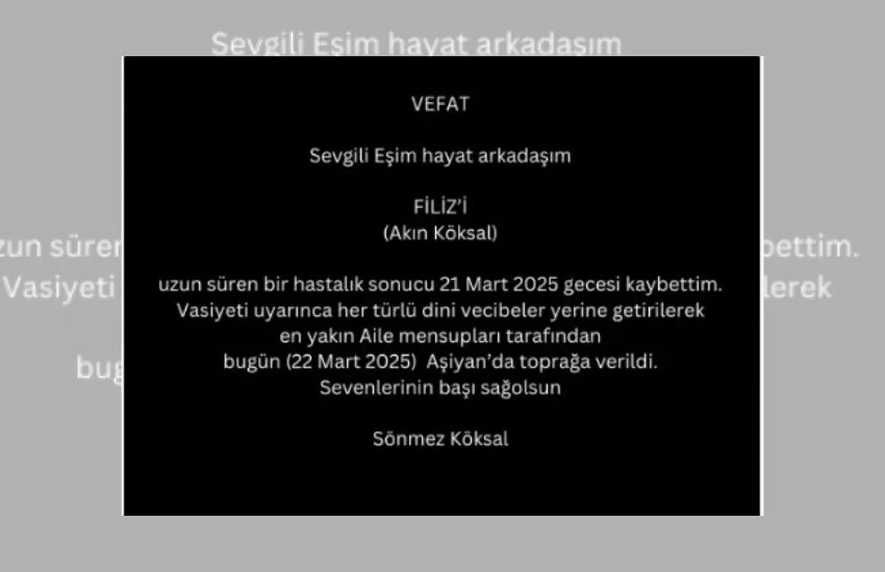 Filiz Akın'ın vasiyeti ortaya çıktı! Cenazesine sadece ailesi katıldı 