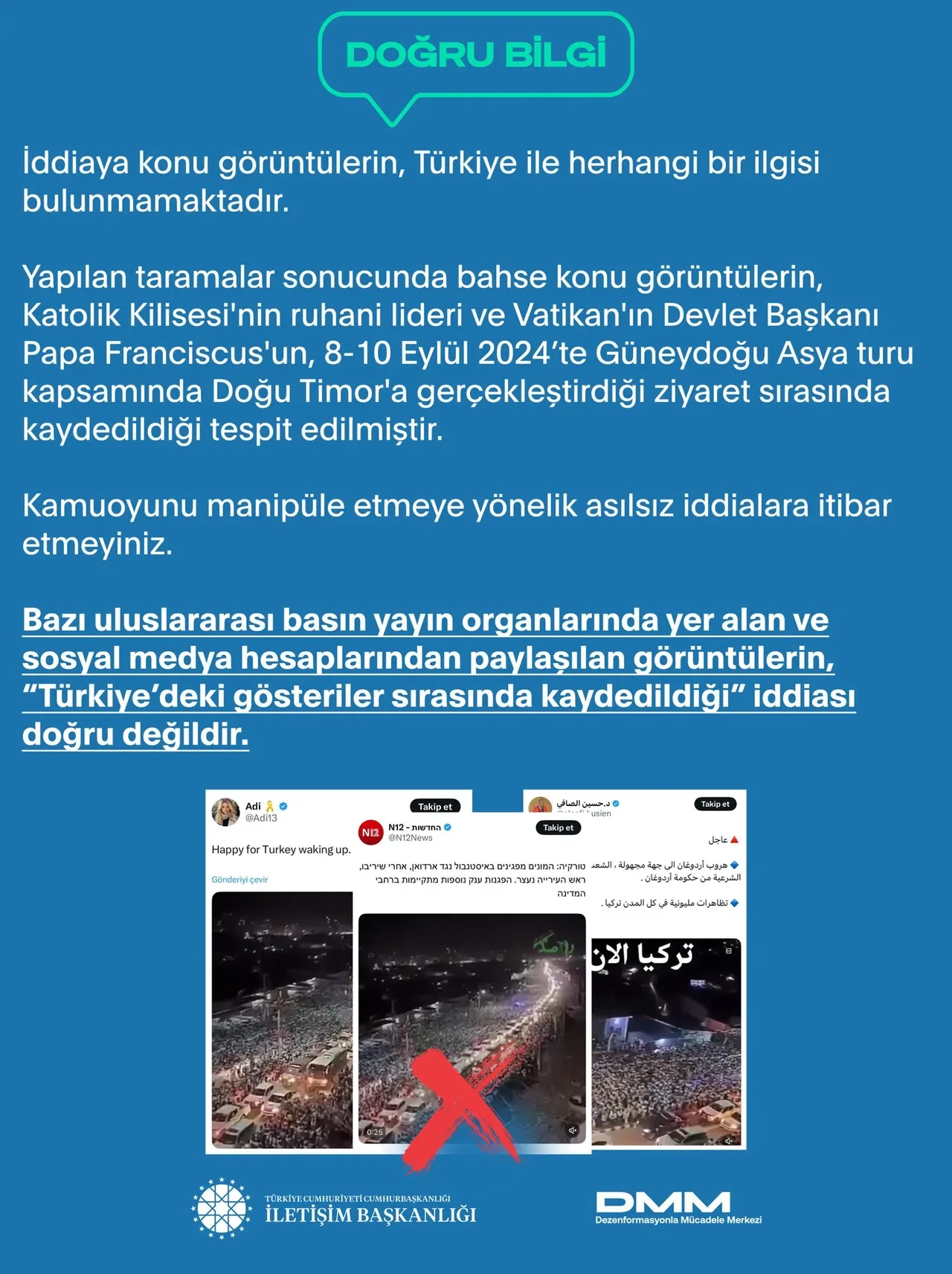 İstanbul'daki gösterilerde çekildiği iddia edilen görüntülere DMM'den yalanlama