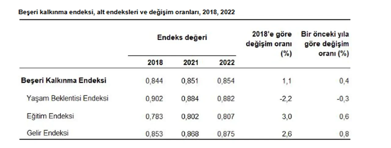 TÜİK açıkladı! Türkiye beşeri kalkınma endeksiyle 'çok yüksek gelişmişlik' seviyesine ulaştı