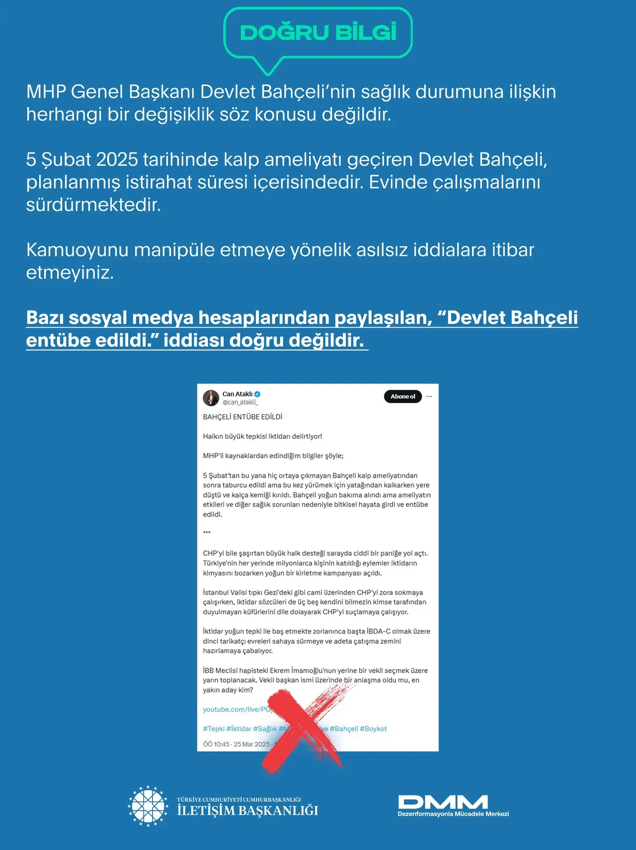 Devlet Bahçeli entübe mi edildi? DMM'den sosyal medyadaki iddialara cevap