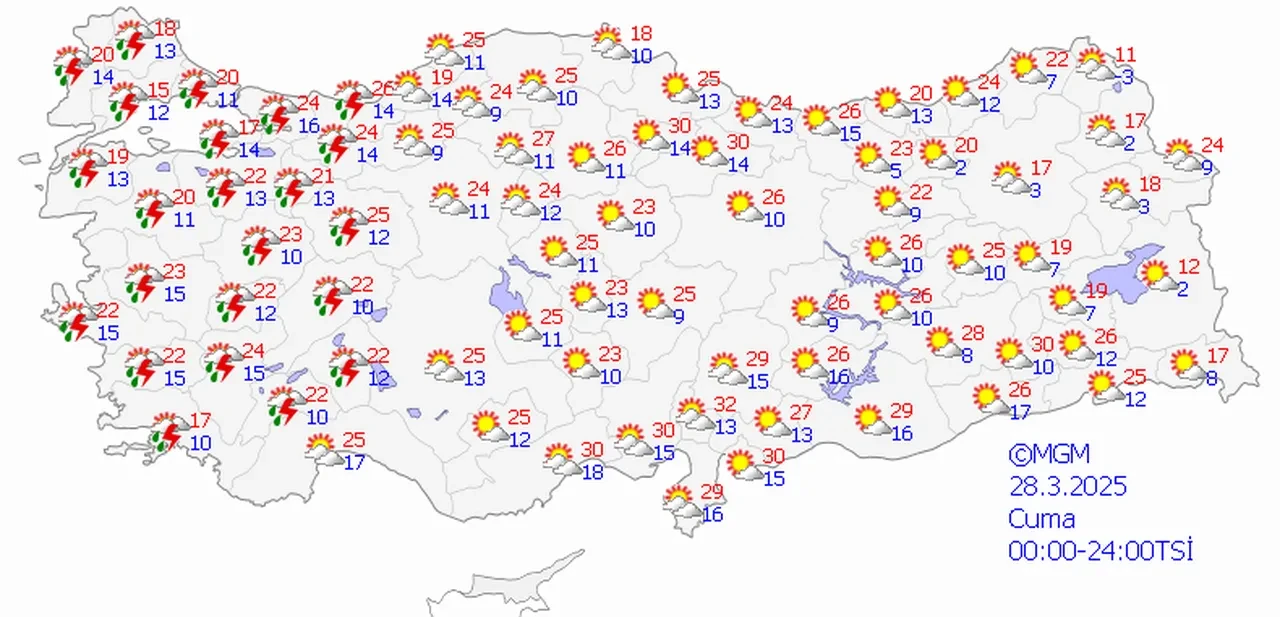 Son dakika hava durumu  | Meteoroloji tarih vererek uyardı! İstanbul dahil 57 il için sağanak yağış alarmı