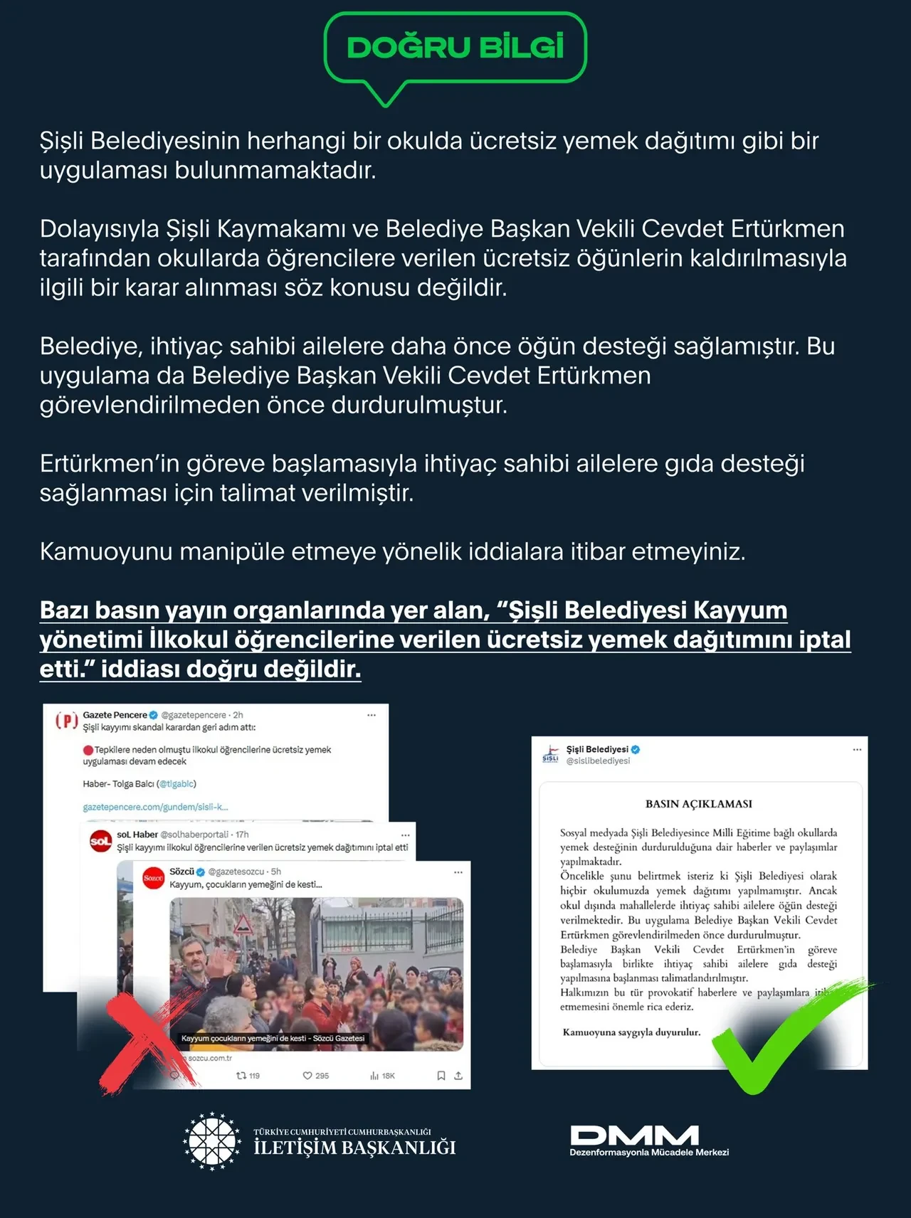 Şişli Belediyesi kayyumunun öğrencilere ücretsiz yemeği iptal ettiği iddia edildi, DMM'den cevap geldi