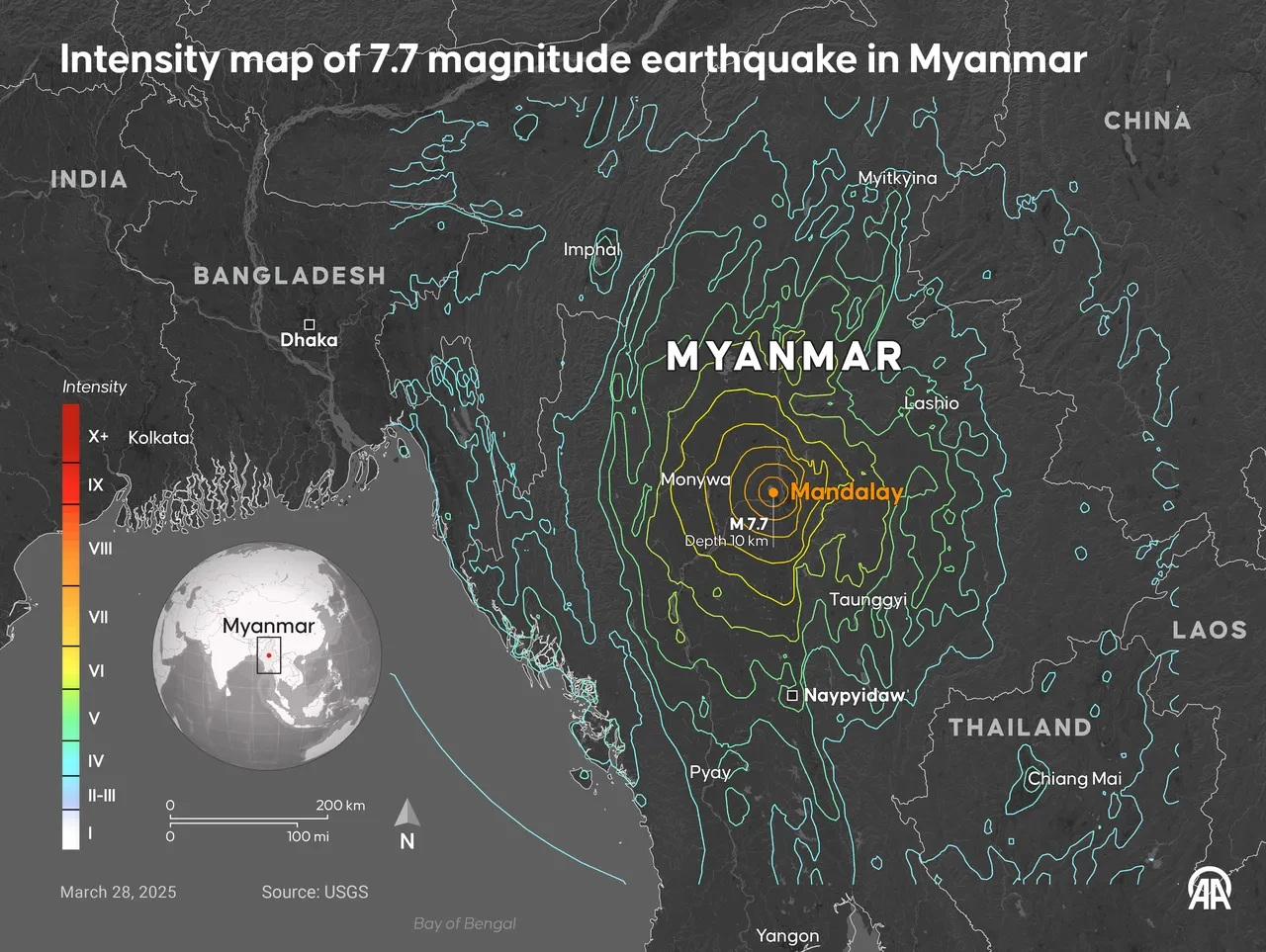 Son dakika | Myanmar’da 7.7 büyüklüğünde deprem: Görüntüler dehşete düşürdü