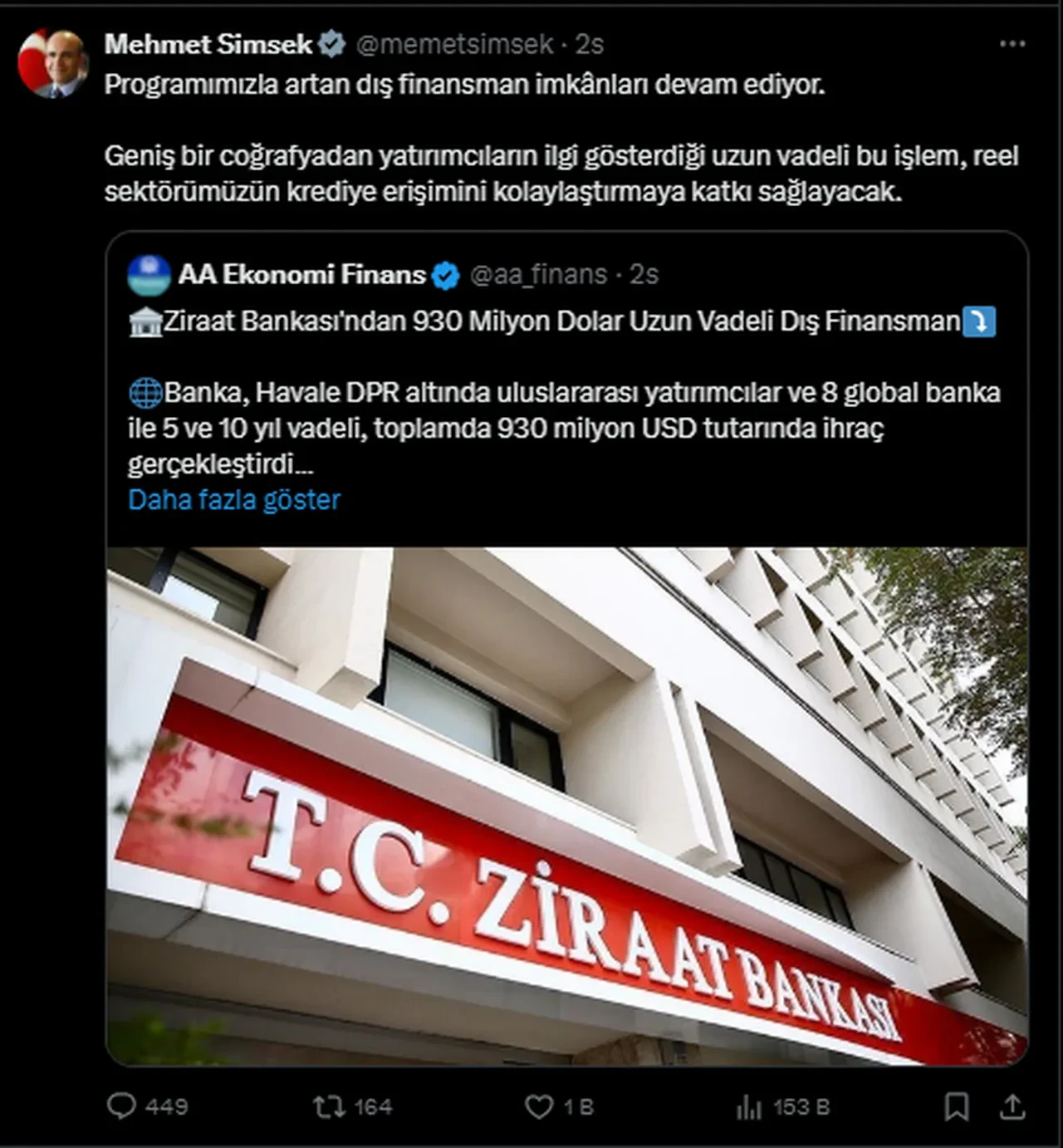 Ziraat Bankası'ndan dev destek geliyor! Mehmet Şimşek mesajını vermişti