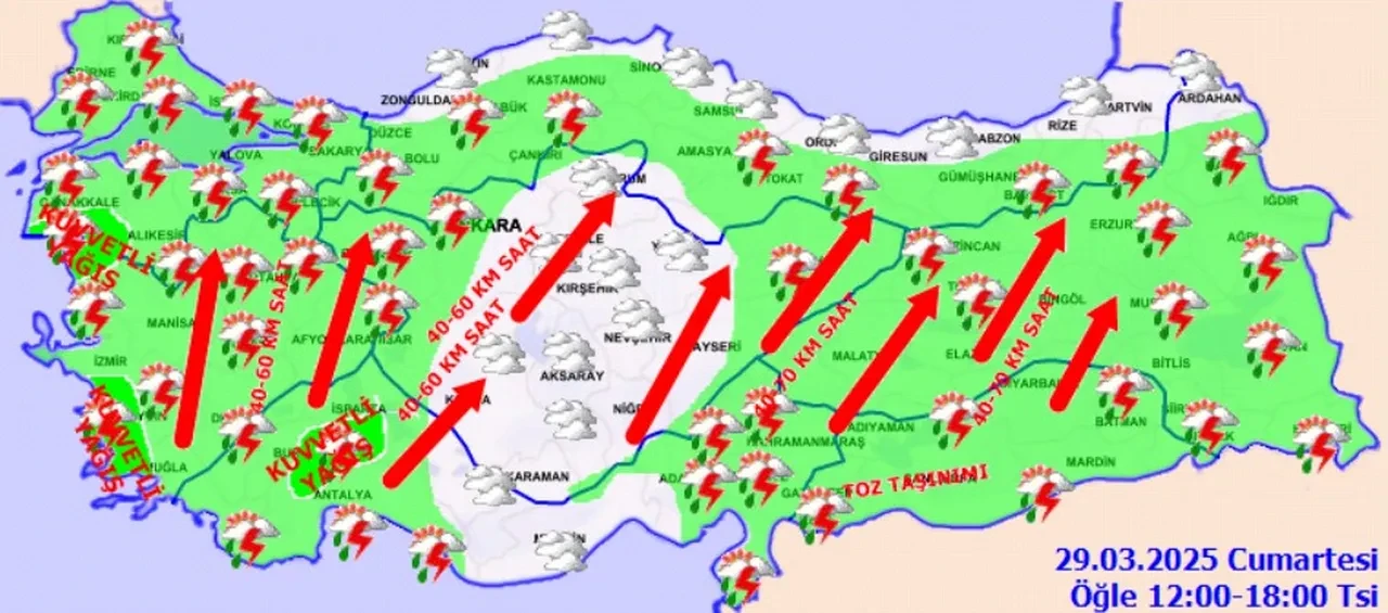Bayram havası yağmurla geliyor: Sağanak ve çöl tozu fırtınası kapıda! İşte 29 Mart hava durumu
