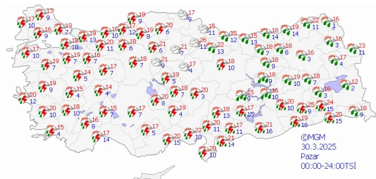 Bayram havası yağmurla geliyor: Sağanak ve çöl tozu fırtınası kapıda! İşte 29 Mart hava durumu