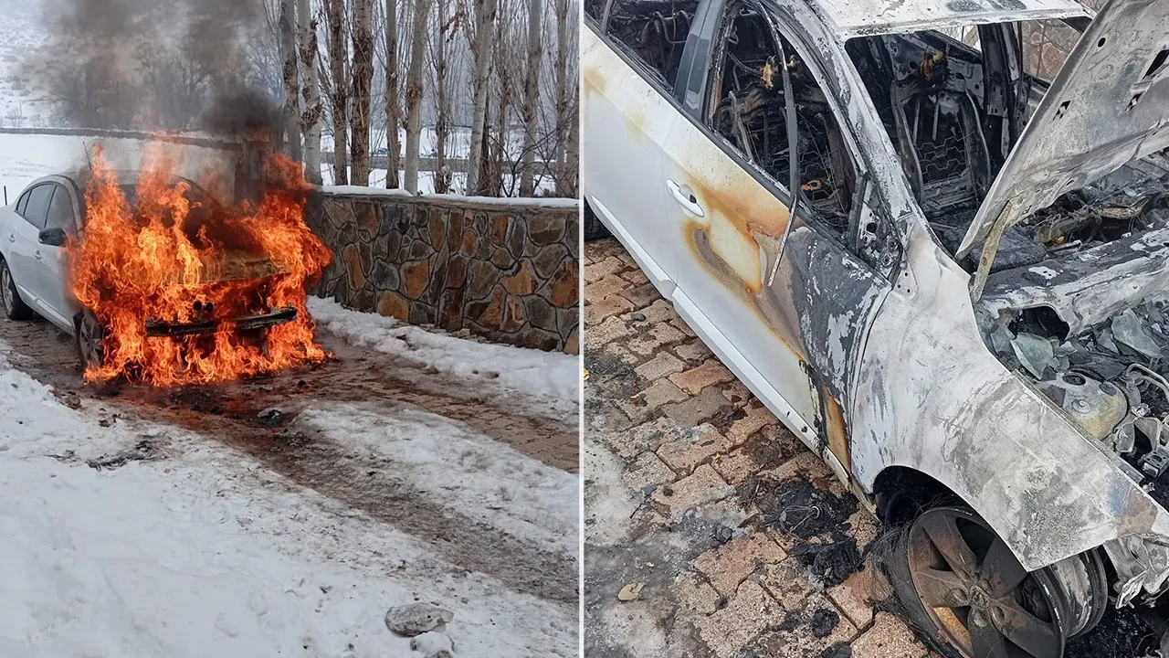 Yakıt deposunu ateşle ısıtmaya çalışınca aracı yaktı