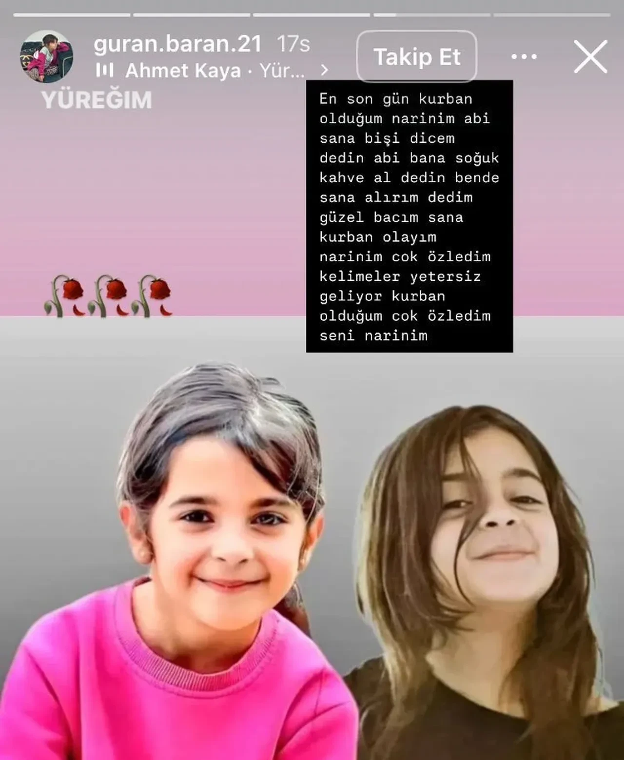 Narin Güran'ın ölmeden önceki son isteğini abisi açıkladı! Baran Güran'dan dikkat çeken paylaşım