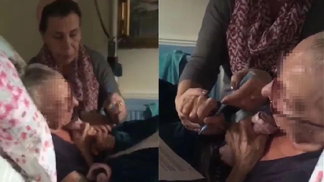 Miras için ölüm döşeğindeki annesini kandırdı! Bu görüntüler her şeyi ortaya çıkardı