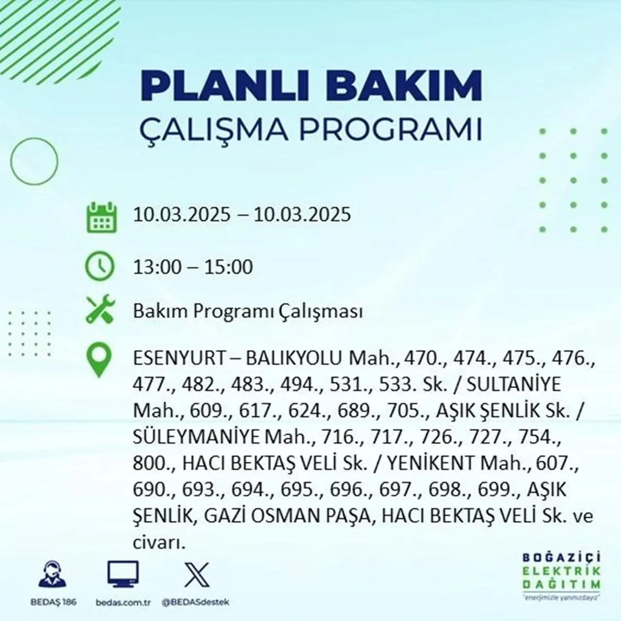 İstanbul'da 22 ilçede elektrik kesintisi yaşanacak! BEDAŞ duyurdu: İşte elektriğin kesileceği ve geleceği saatler