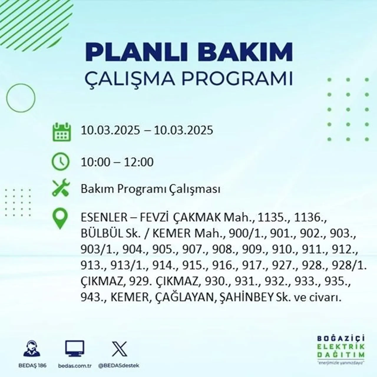 İstanbul'da 22 ilçede elektrik kesintisi yaşanacak! BEDAŞ duyurdu: İşte elektriğin kesileceği ve geleceği saatler