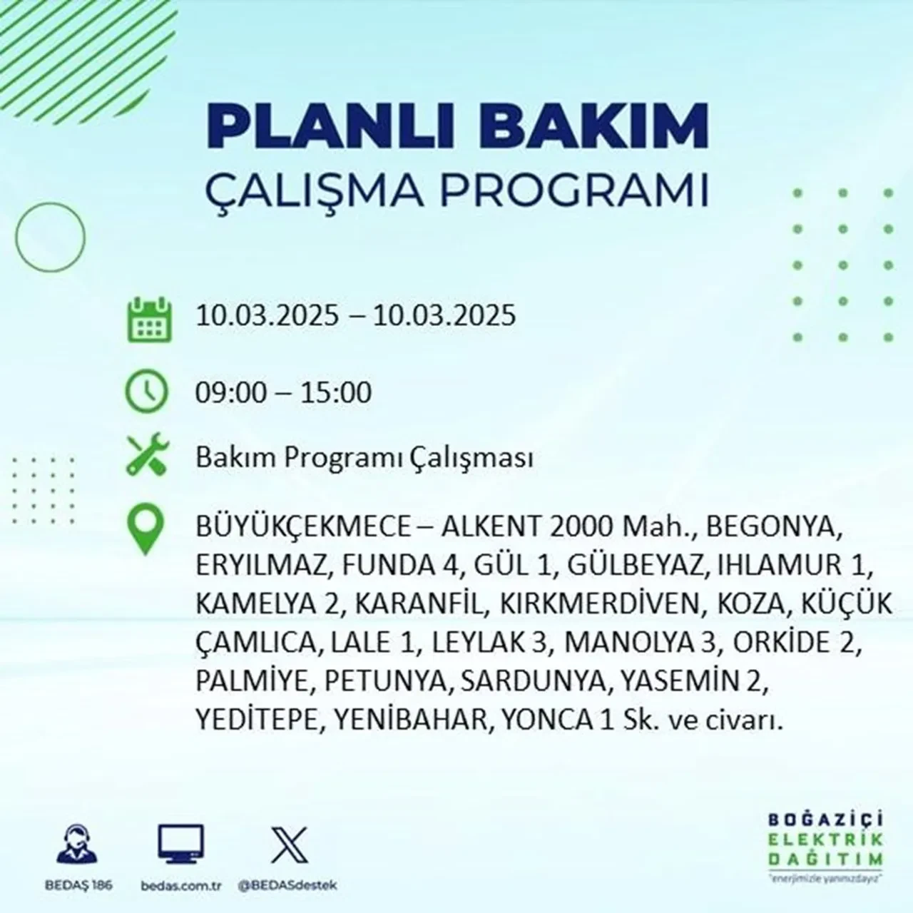 İstanbul'da 22 ilçede elektrik kesintisi yaşanacak! BEDAŞ duyurdu: İşte elektriğin kesileceği ve geleceği saatler